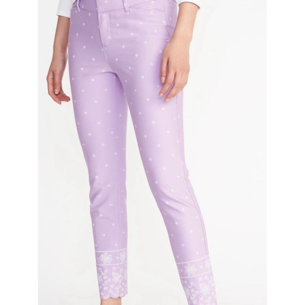 NEW Old Navy Lavender Printed Cropped Pixie Pants size 14